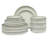 Gibson Elite 12 Piece (Service for 4) Townscape Plates and Bowls Reactive Glaze Embossed Round Dishes Terracotta Ceramic Dinnerware Set-106509372