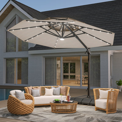 Robby 132'' Lighted Cantilever Umbrella
