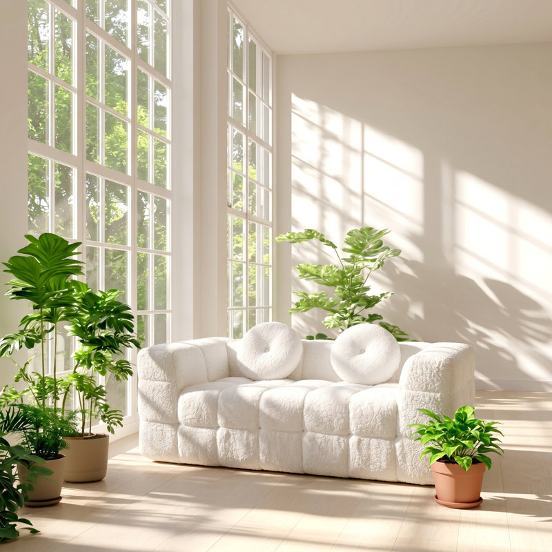 Canapé à deux places en mousse de polyester l 66,5 po x P 37,4 po x H 30 po Cloud