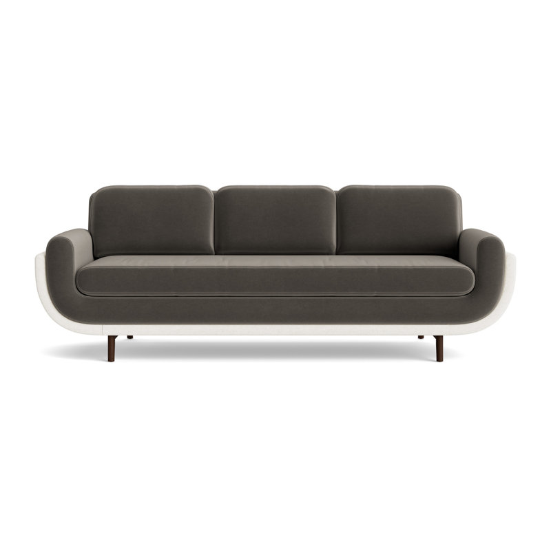 Regatta 90 Sofa, Sienna, Performance Velvet-Graphite/Textured Weave-Linen