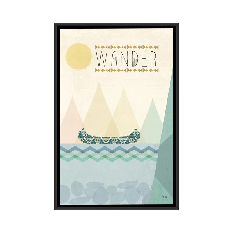 «Outdoor Geo III» sur toile, H 26 po x l 18 po x P 1,5 po, Toile avec cadre noir, Pas de tapis