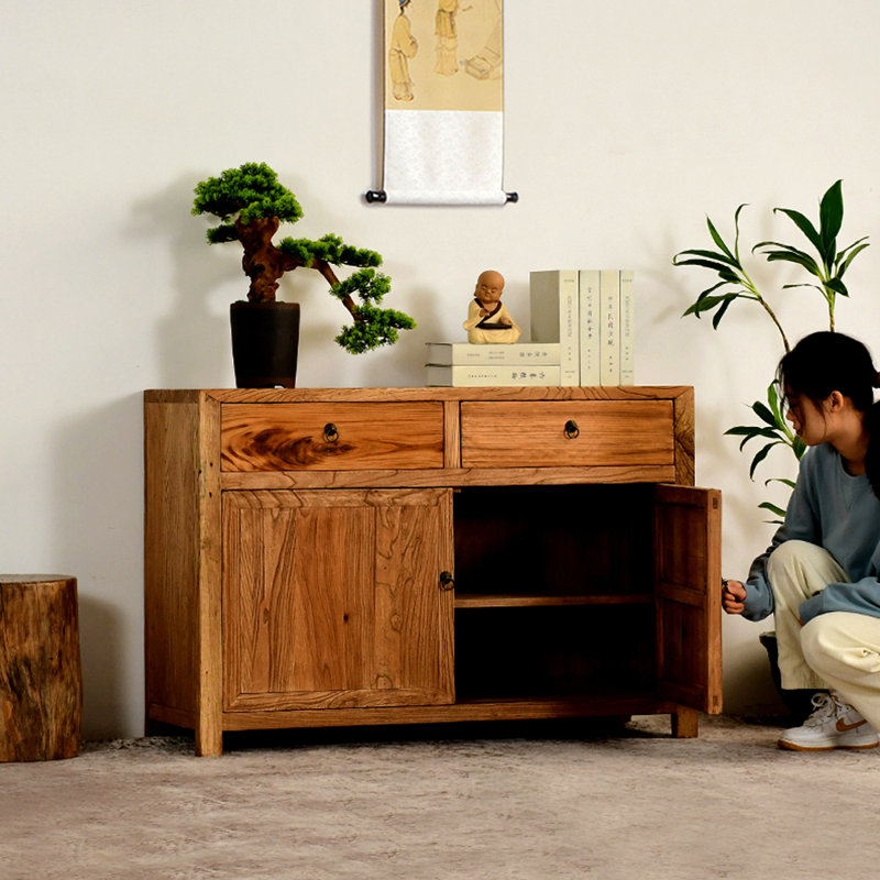Armoire console en bois d'orme massif