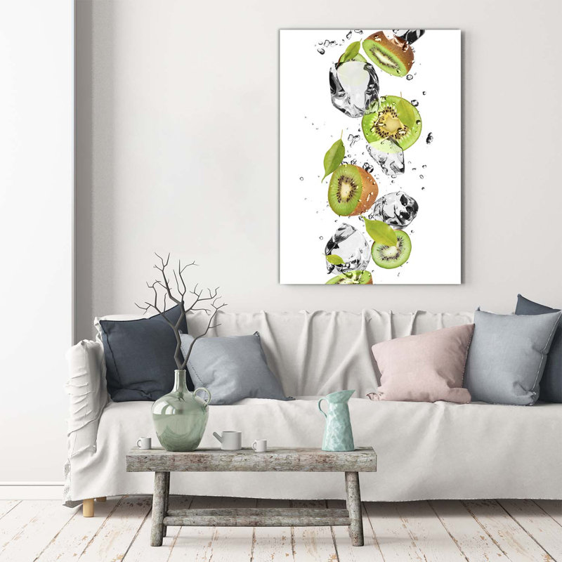 Kiwi And Water - Wrapped Canvas Print