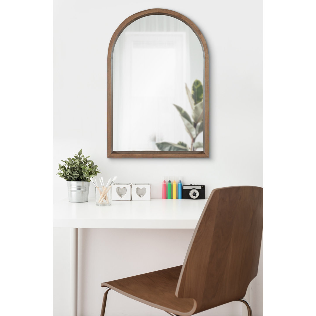 Skyeler Modern Wood Arched Accent Mirror Ebern Designs