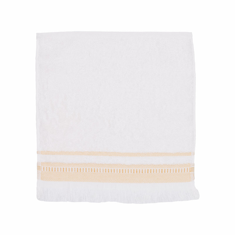 Sanket Midweight Washcloth, Off-White/Mustard