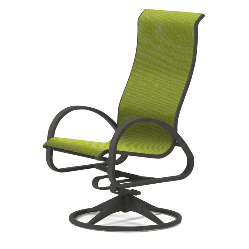 Fauteuil de patio pivotant Hiraku, Lime 38D Sunbrella®, Graphite texturé