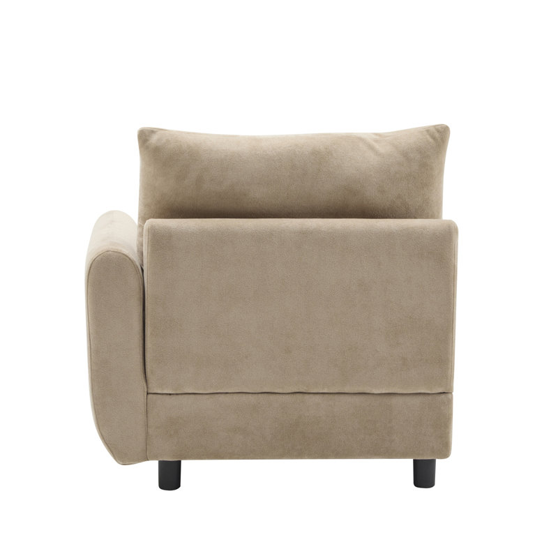 Canapé d'angle modulaire en velours 69 po 2 places, Velours Nomad