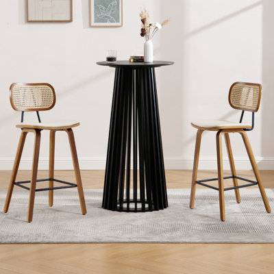 Bar Table Set With PU Cushion Stools