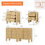 Ensemble de commode et table de chevet 6 tiroirs pour la chambre à coucher, ensemble de chambre à coucher 3 pièces avec profil incurvé, commode en bois Mid-Century-1213665706