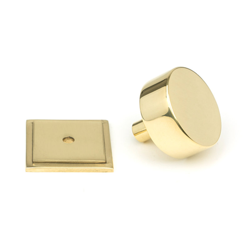 38mm Square Knob, Polished Brass