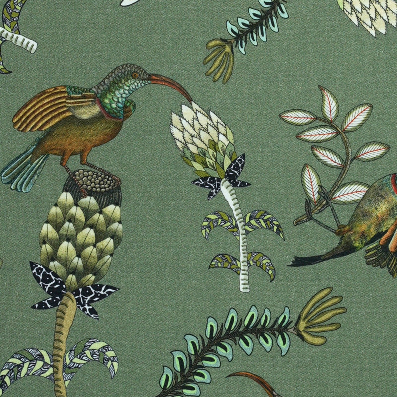 Protea Garden Linen Fabric, Delta