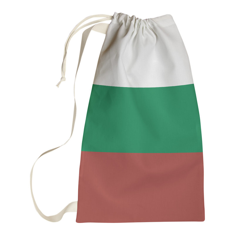 Boston Fabric Laundry Bag with Handles, Large ( 36" x 28" x 1.5"), White/Green/Gold