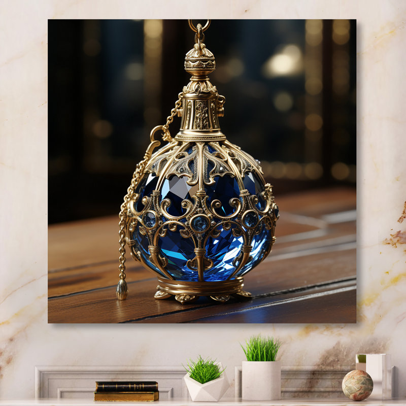 Design rétro de bouteille de parfum rétro - Parfums, décoration murale, Toile tendue, H 30 po x l 30 po