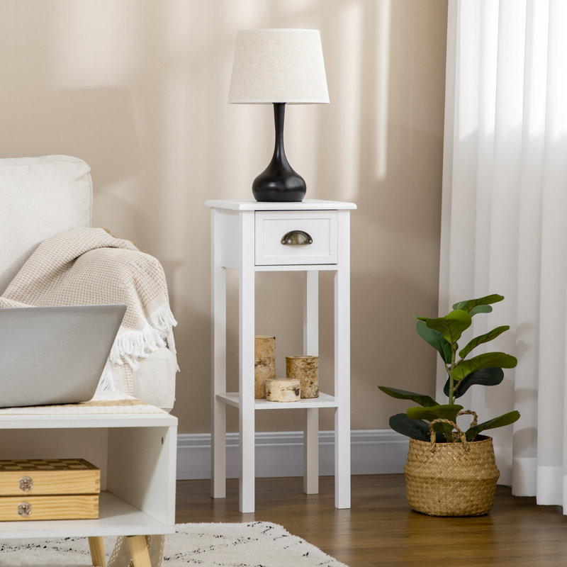 Kolb End Table with Storage, 1, White