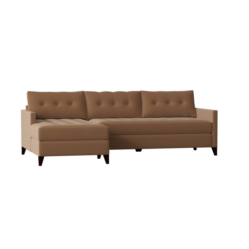 Jason Upholstered L-Shaped Sectional, Left Hand Facing, Ireland Walnut, Dark Brown