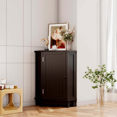 Armoire de salle de bain Armoire de rangement de coin triangulaire avec tablette ajustable