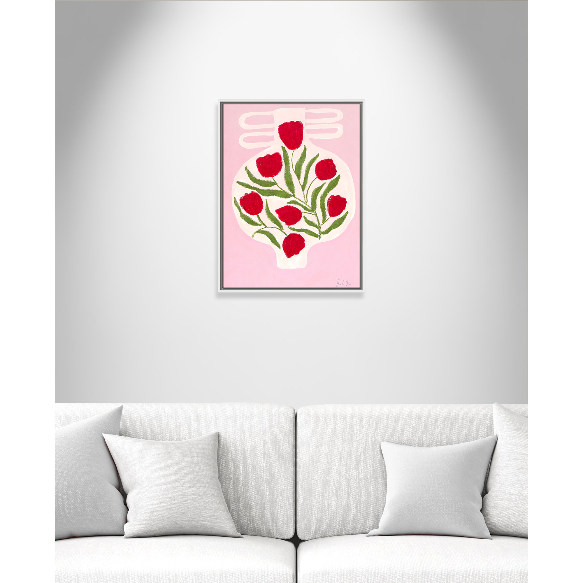 Vase No. 02 Print by Camilla Bergqvist, 25.5" H x 19.5" W, White