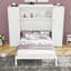 Lit escamotable avec deux garde-robe et tablette-130932840