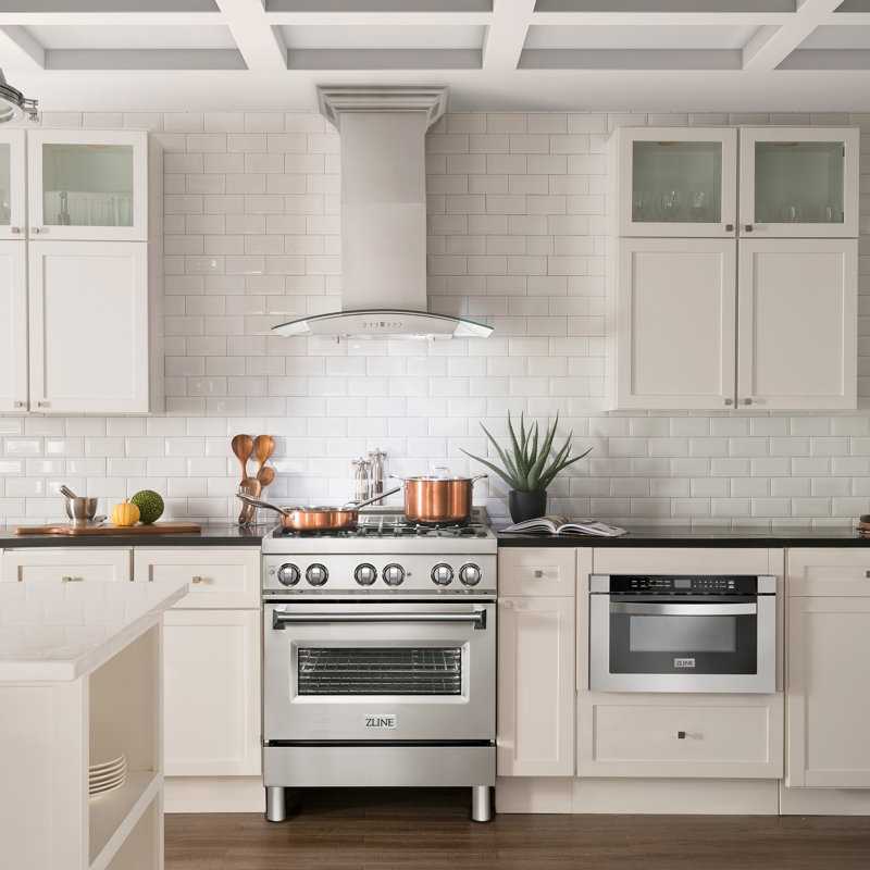 30" 400 CFM Ducted Wall Mount Range Hood in Stainless Steel, 36"