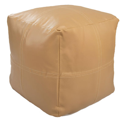 Faux Leather Pouf