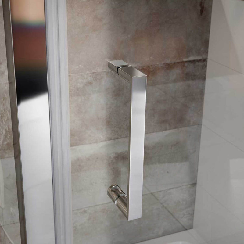 Feora 760mm W x 1950mm H Pivot Semi-Frameless Tub Door with Clear Glass, H 195 x W 80 cm