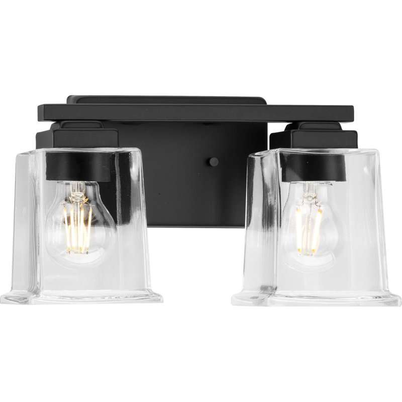 Éclairage de salle de bain à intensité variable 2 lumières Gaenor, Noir mat