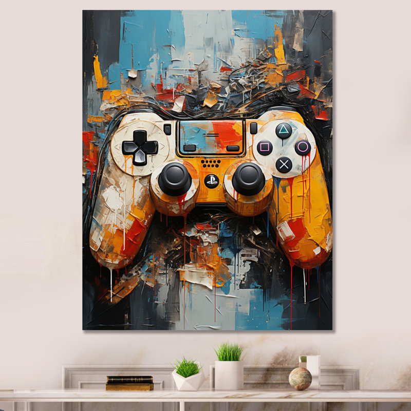 Coloré jeu vidéo Delight II - jeux vidéo sur toile, art mural, H 40 po x l 30 po x P 1,5 po, Toile tendue