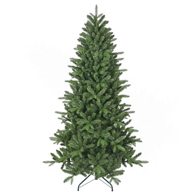 6Ft Artificial Christmas Tree, 1168 Branch Tips, Full Lush Hinged Pine With PE+PVC Mixed Needles, Easy Assembly Holiday Tree With Sturdy Metal Stand F
