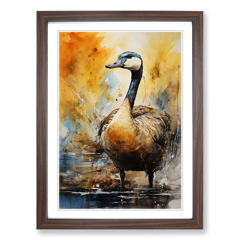 Goose Gestural Art - Framed Print