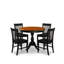 L'ensemble de table de salle à manger 5 pièces se compose d'une table et de 4 chaises de cuisine en bois avec dossier à lattes - finition noire-303545487-305571623-305571622