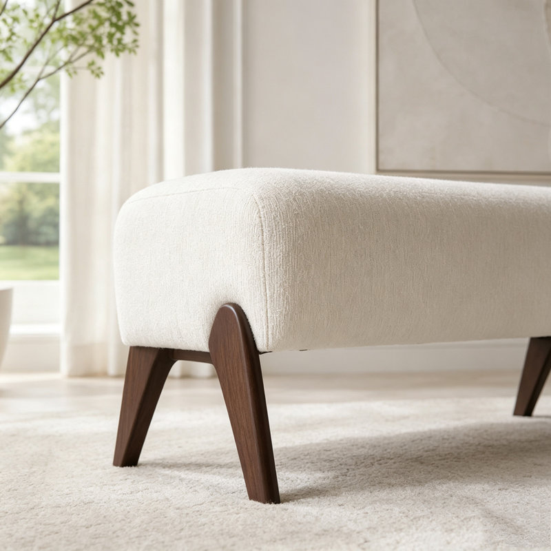 Banc Modern Modern Chenille, crème, White