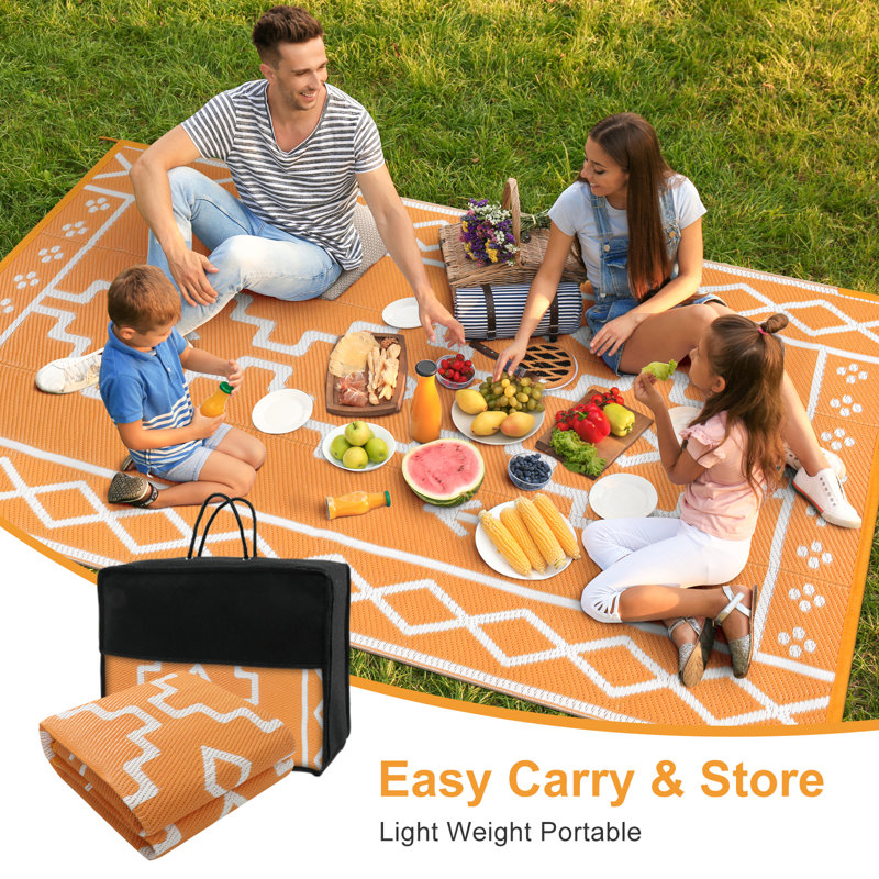 Botho Outdoor Rug Patio Waterproof Reversible Camping Rugs Plastic Straw Rv Rugs for Outside Under Awning Portable Lightweight Carpet for Backyard