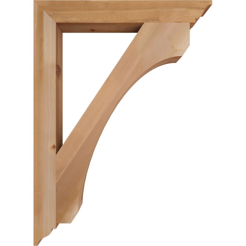 Support en bois rustique traditionnel BKTLEC01, Cèdre rouge de l'Ouest (lisse), H 44 po x l 3,5 po x P 32 po