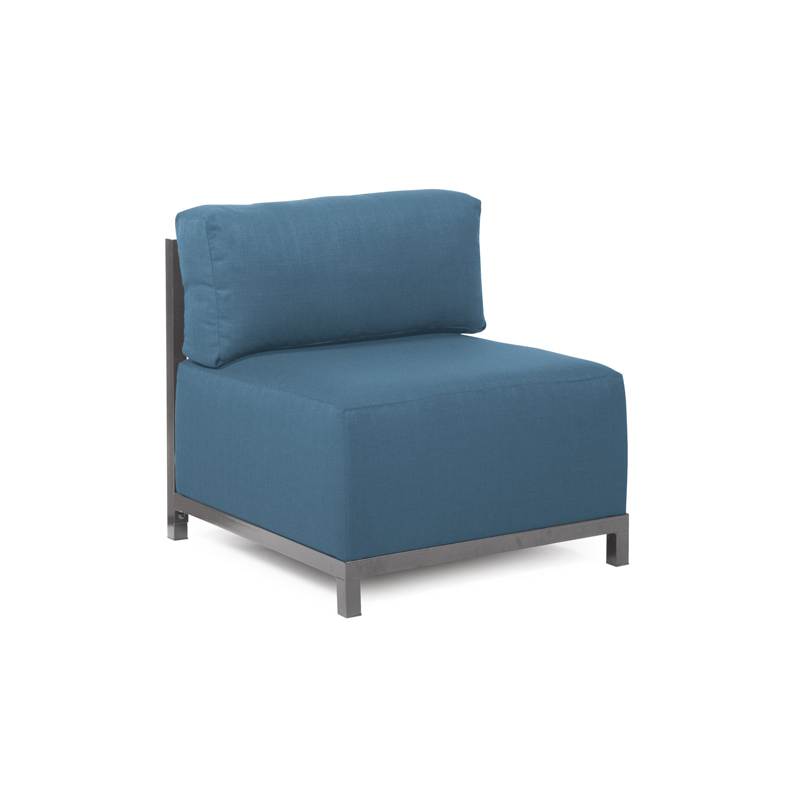 Olen Box Cushion Chair Slipcover, Seascape Turquoise Sunbrella