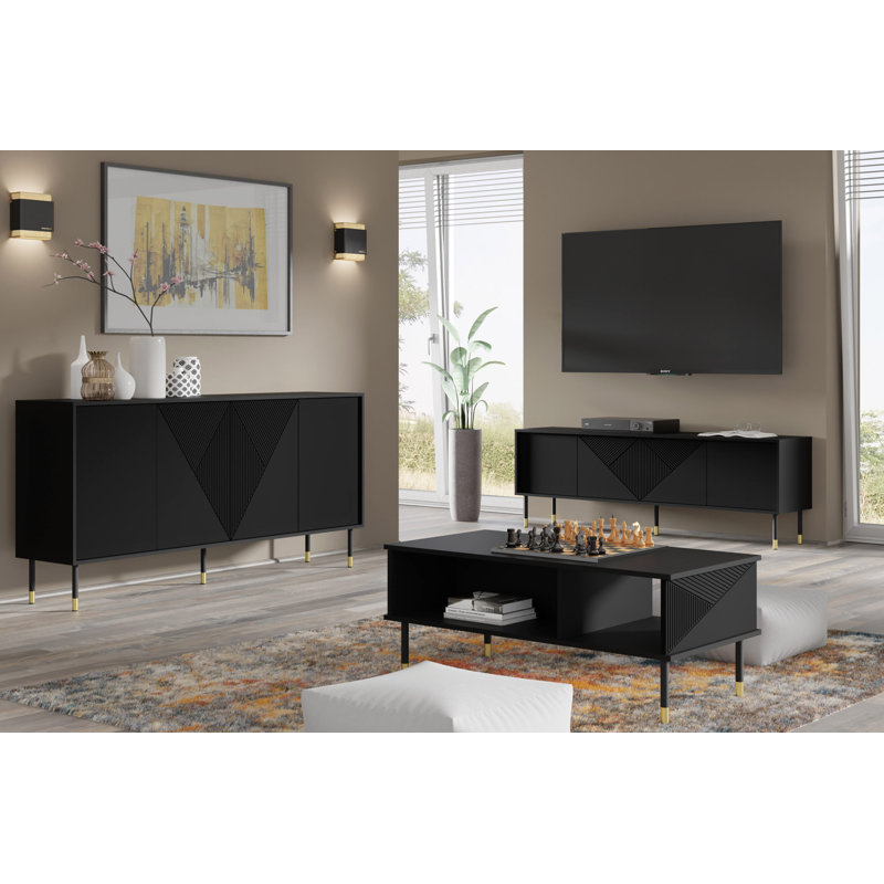 Woody Coffee Table With Storage Space, Black