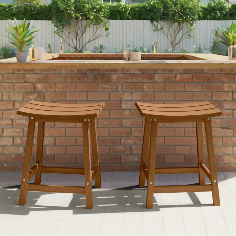 Tabouret de comptoir de cuisine Backless, Teck, 24"