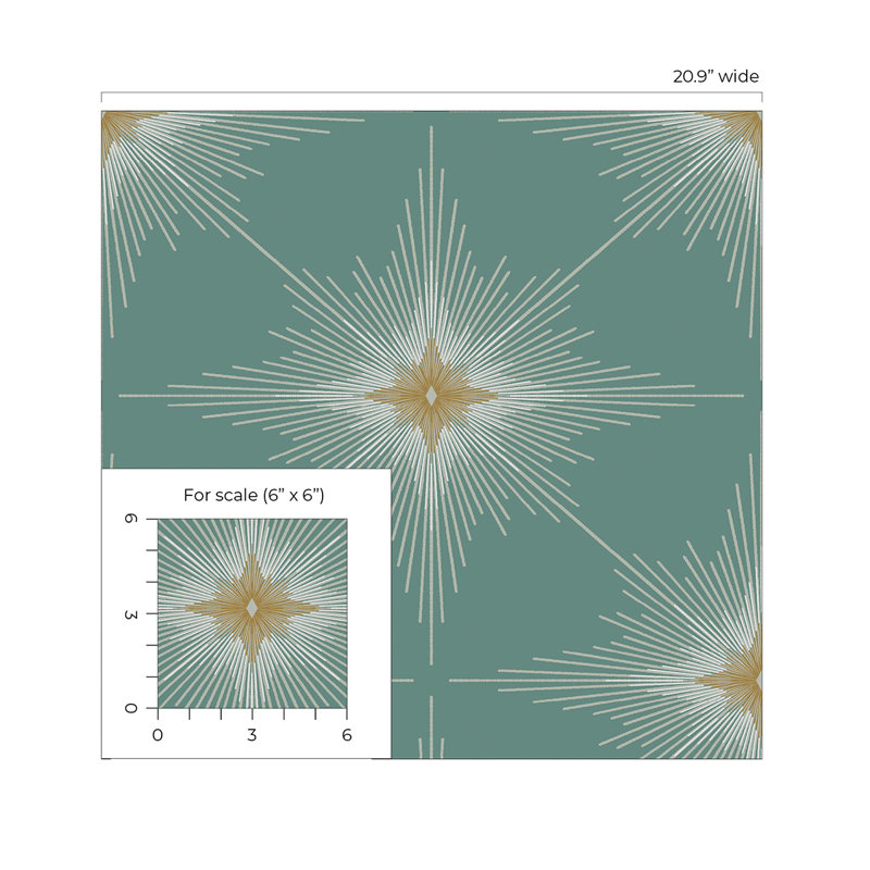 Kippar Starburst Roll, Seabreeze, 216" L x 20.5" W