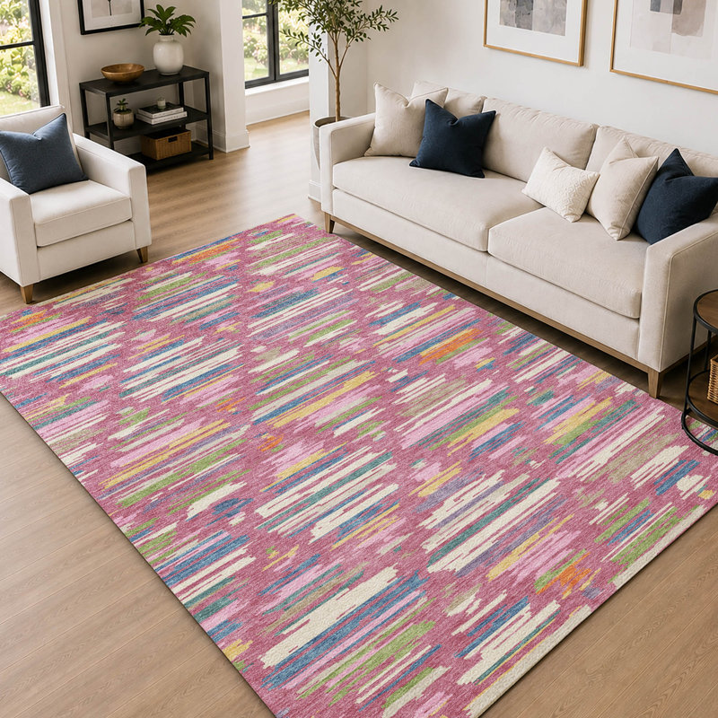 Tapis de qualité supérieure Prisco, Rosé, 3 pi x 5 pi