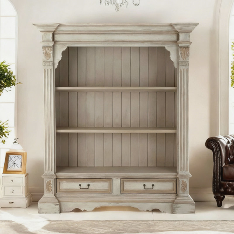 Vaisselier en bois massif blanc rétro
