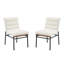 Ensemble de 2 chaises d'appoint rembourrées Crisp White Boucle, avec pieds en fer noir, style moderne