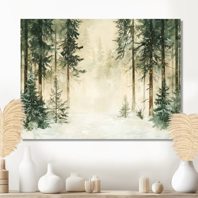 «Minimalist Winter Forest Landscape I - Winter Landscape», reproduction d'art mural