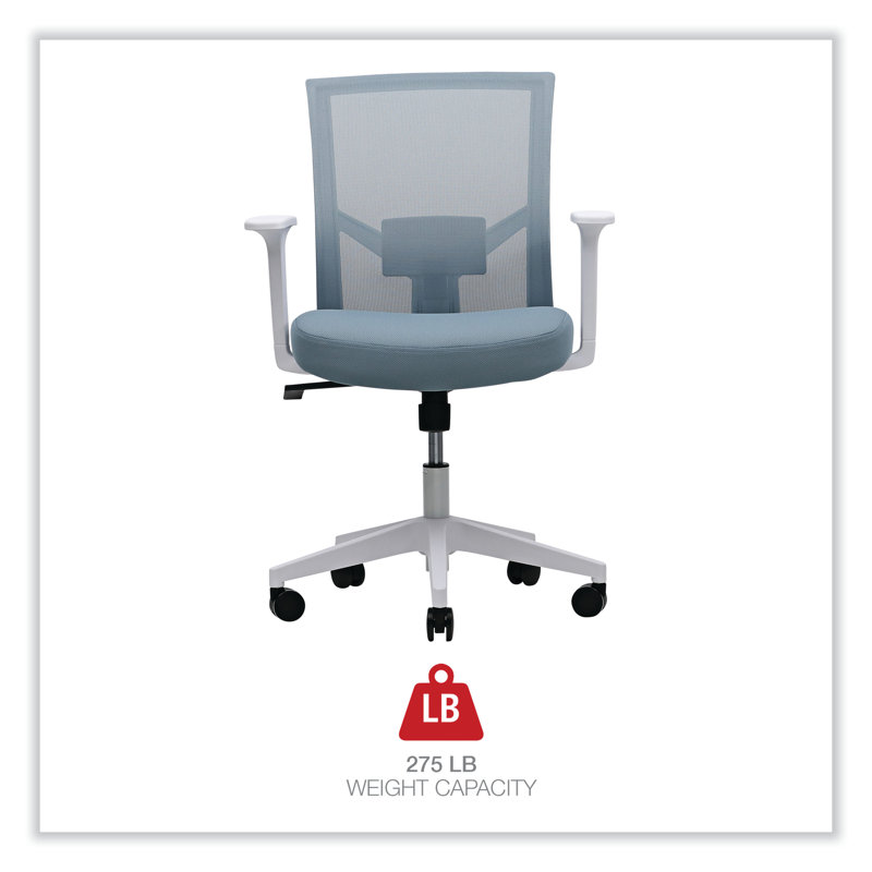 Seafoam Blue Mesh Back Task Chair with White Frame
