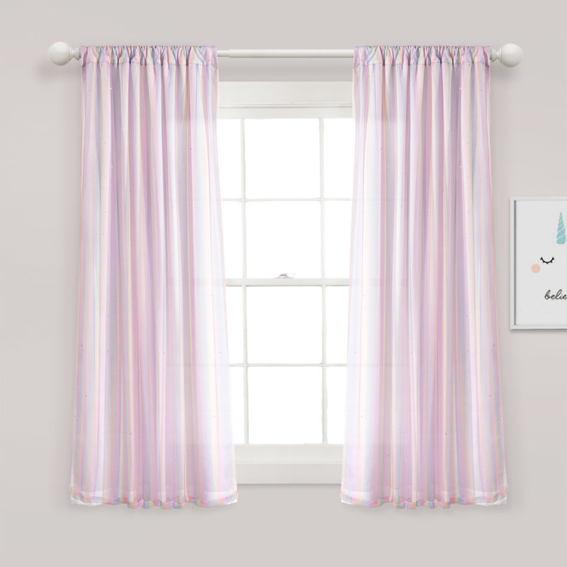 Paire de rideaux transparents avec passe-tringle Lush Décor Rainbow, 38" W x 63" L
