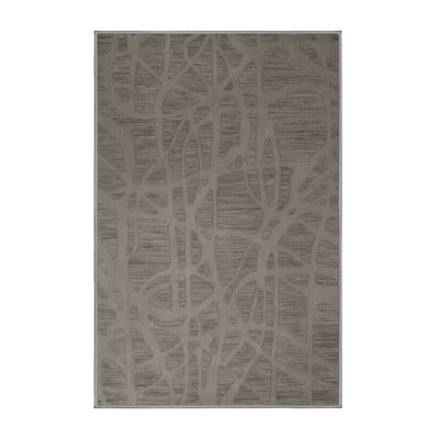 Tapis abstrait gris lavable à la machine