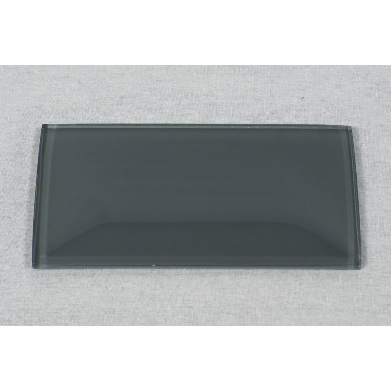 Urban 4" x 8" Shiny Glass Subway Tile, Dark Gray
