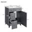 Meuble-lavabo simple 24 po avec comptoir en céramique blanche-717024619