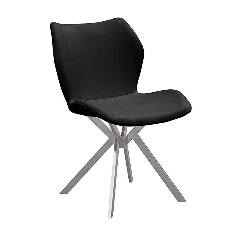 Side Chair, Black, Silver