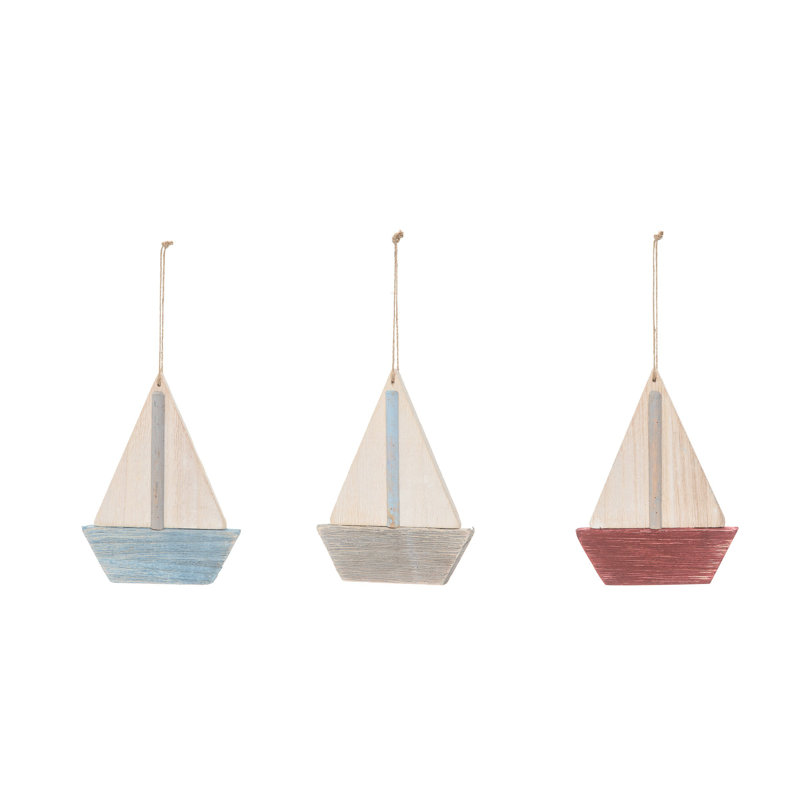 Ornement figurine suspendue bateau patiné