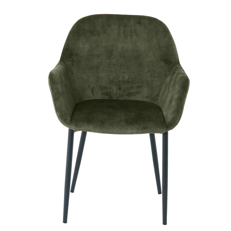 Charlestown 47cm H Velvet Upholstered Metal Armchair, Green