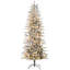 Arbre de Noël artificiel de 7,5 pi de hauteur avec branches enneigées, lumières claires et chaudes, conception à ouverture automatique et ampoule supplémentaire pour un décor des Fêtes facile